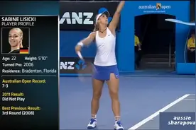 又见利斯基的强势正手！2012澳网 莎拉波娃VS利斯基