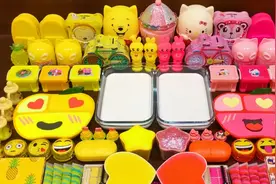 史莱姆大混合，黄色配上粉红色，治愈颜色的搭配