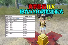 赛季最后几天，SS16赛季段位继承表被曝光！战神到黄金视频封面