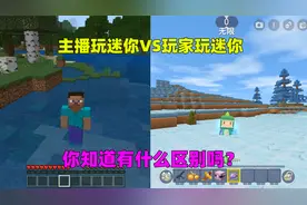 迷你世界：主播玩迷你VS玩家玩迷你！三角门碎片可以传送我的世界