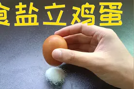 在桌子上撒一些盐，不借助外力就可以把鸡蛋立起来，这是真的吗？视频封面