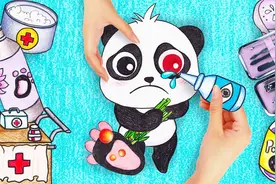 定格动画：可爱的小熊猫生病了，赶紧找医生帮它医治