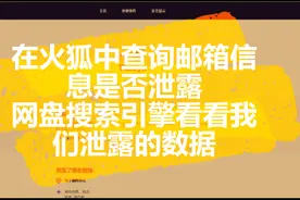 火狐中可以查询我们邮箱泄露，网盘搜索引擎查找自己泄露的内容视频封面