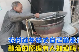 农村过年姑丈自己酿米酒，酿酒的原理有人知道吗？视频封面