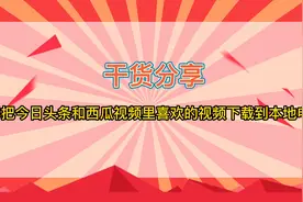 教你一招，如何将今日头条和西瓜视频里喜欢的视频下载到本地电脑视频封面