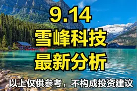 9.14 雪峰科技：近期走势讲解分析！视频封面