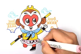 二分钟简笔画，教你画出大闹天宫的孙悟空
