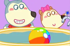 儿童卡通动画：沃夫兄妹在做实验，皮球为什么会浮起来呢？视频封面