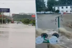 道路被淹，河水暴涨，信阳迎来持续暴雨，最大降水201.3毫米！视频封面