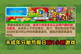 实名认证公告：未成年只能节假日玩1小时游戏！