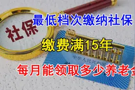 最低档次缴纳社保，缴够15年，退休后每个月可以领取多少养老金？视频封面