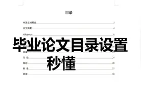 [毕业论文2] 如何设置毕业论文目录，看完秒懂视频封面