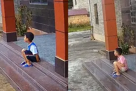 妈妈外地工作看老家监控，儿子5点起床坐家门口，孤单身影心疼了视频封面