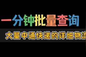 想查询大量的中通快递物流信息就用这个简单的操作步骤视频封面