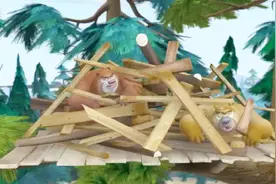 熊出没：熊大熊二建造的新房子，风一吹就塌了！视频封面