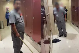 天津一商场男保洁打扫女厕 商场回应：男保洁进女厕前都会喊一声视频封面