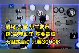 不要驾照，爱玛、九号、小牛发布3款电动车，3000多，无钥匙启动