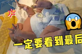 刚出生的胖宝宝脾气超臭，护士轻轻逗一下，宝宝的反应出乎人意料视频封面