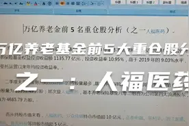 万亿养老金前5名重仓股分析（之一：人福医药）