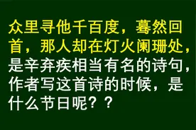 众里寻他千百度，蓦然回首，辛弃疾描写了什么节日视频封面