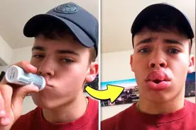 4个让人瞬间后悔的作死挑战！男子用力过猛，结果变成香肠嘴视频封面