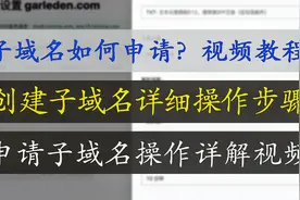 子域名如何申请 | 申请子域名视频教程 | 怎么申请子域名视频详解视频封面