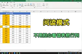 在Excel中设置阅读模式，数据再多，也不用担心看错表格的行列了