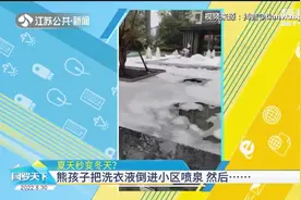 熊孩子把洗衣液倒进喷泉，小区瞬间被泡沫填满，爸爸崩溃视频封面
