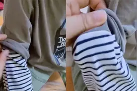 奶奶用旧衣服将孙子的夏天半袖改成秋天长袖 网友：今年流行款视频封面