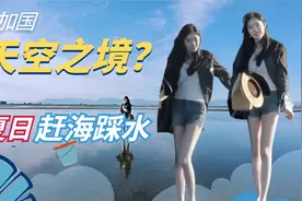 【艾菲旅游vlog】加国也有天空之镜？赶海未成，看海收获踩水快乐视频封面
