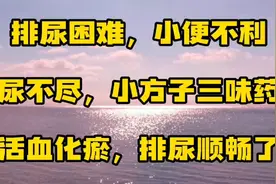 排尿困难，小便不利，尿不尽，小方子三味药，活血化瘀，排尿通畅视频封面