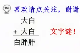 二年级文字谜，大白+大白=白胖胖，家长也一筹莫展