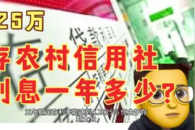 如果有25万元，存在农村信用社，一年利息有多少？视频封面