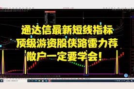 通达信最新短线指标，顶级游资股侠路雷力荐，散户一定要学会！视频封面