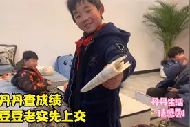 三个孩子放假回家，丹丹进门就问成绩，只有豆豆最老实先交代成绩