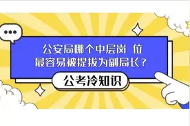 公安局哪个中层岗位最容易被提拔为副局长？视频封面