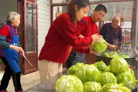 东北大妈用大头菜也能腌酸菜？4人整2锅装满缸，石头压15天就能吃视频封面