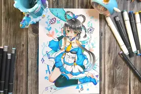 如何用马克笔画洛天依，看美术生超神操作，步骤简单成品惊艳