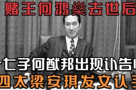 赌王何鸿燊去世后，十七子何猷邦出现讣告中，四太梁安琪发文认子视频封面