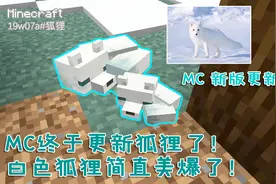 我的世界更新狐狸啦！MC最美生物就是它了！我要养一窝白色狐狸！