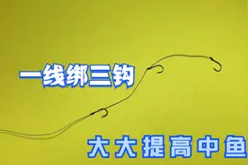 分享一种三连串钩的绑法，在一条鱼线上绑三个鱼钩！视频封面