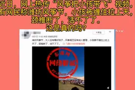 潍坊风筝节上，风筝把小孩带飞拉上天？纯属谣言视频封面