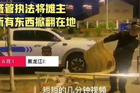 城管暴力执法将摊主的物品全部掀翻在地，场面让人不可思议视频封面