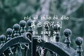 【再也找不到-苏星婕】拼音歌词