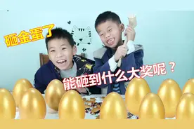 砸金蛋了，兄弟俩谁能砸到大奖呢？有人欢喜有人愁