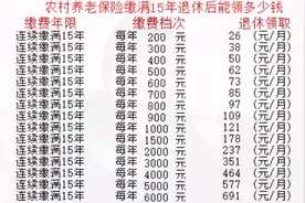 农村养老保险缴满15年60岁退休领取养老金明细表视频封面