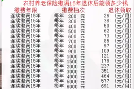 农村养老保险缴满15年60岁退休领取养老金明细表视频封面