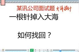奇葩面试题，一根针掉到大海里，如何找回？一位保洁轻松化解视频封面