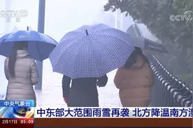 中央气象台 中东部大范围雨雪再袭 北方降温南方湿冷视频封面