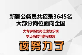 新疆共招录公务员3645名，大部分岗位面向全国，大专生也有岗位视频封面